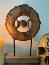 Load image into Gallery viewer, Wooden Triple Moon Ornament