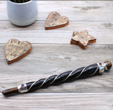 Load image into Gallery viewer, Twisted Teak Wood & Gemstone Wands