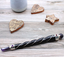 Load image into Gallery viewer, Twisted Teak Wood & Gemstone Wands