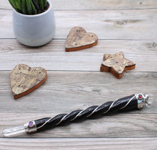 Load image into Gallery viewer, Twisted Teak Wood & Gemstone Wands