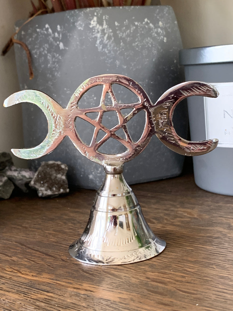 Pentacle Altar Bells Altar Bells silver Bellsbrass Bellswiccan Altar  Bellsenergy Cleansing Altar Bells 