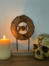 Load image into Gallery viewer, Wooden Triple Moon Ornament