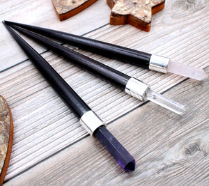 Crystal Tip Wooden Wands