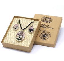 Load image into Gallery viewer, Pressed Flower Tree of Life Jewellery Set