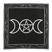Load image into Gallery viewer, white triple moon altar cloth