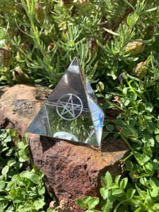 NEW! Crystal Glass Pentacle Pyramid